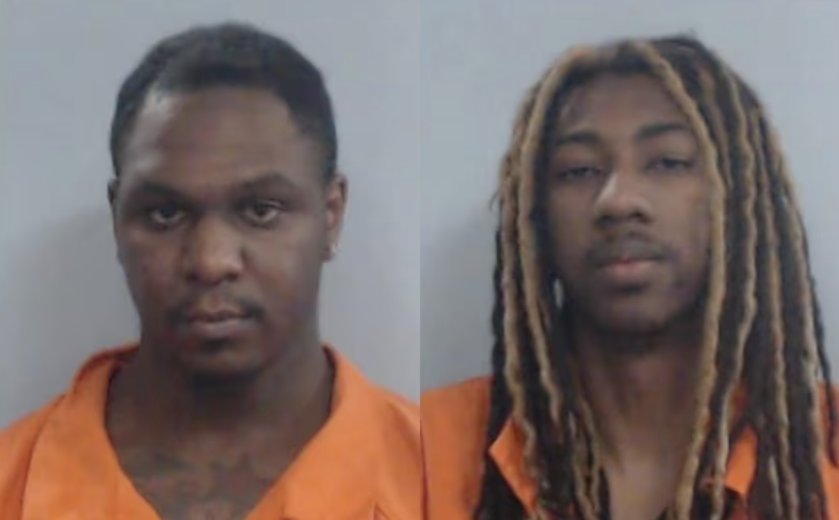 Corey Omarion Reyes, 23 (left) and Jahiem K. Mullins, 22, stand for their mugshots. Photos from Fayette Co. Detention Center.